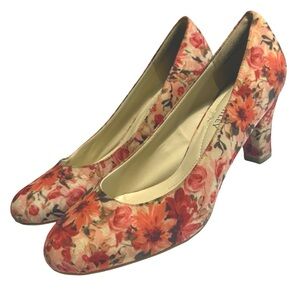 Laura Ashley Floral Pump Heel Shoe Size 8 1/2M